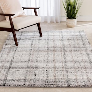 Bazaar Makari Soot/Java 5 ft. x 7 ft. Striped Polypropylene Area Rug