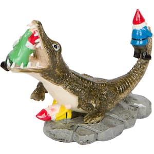 7 in. Alligator Garden Gnome Small Ornamental Statue