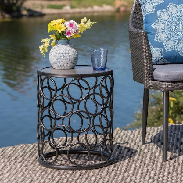 Clihome Metal Frame Tile Side Table