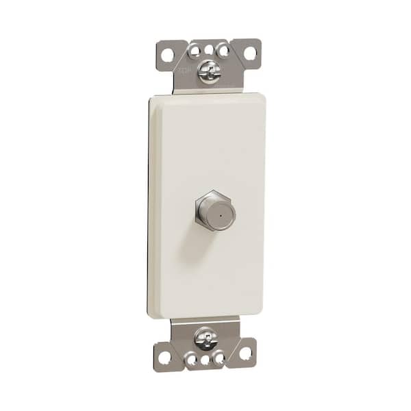 X Series 1-Gang Standard Coaxial CATV F Coupler Decorator Strap Wall Plate Matte Light Almond