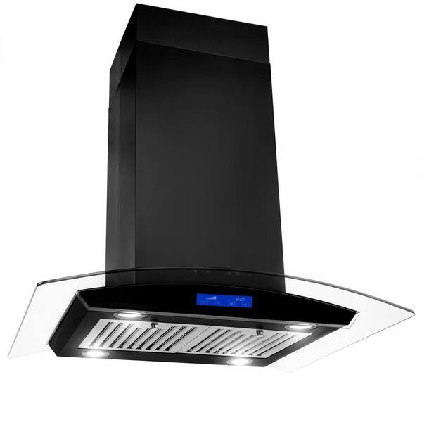 JEREMY CASS 36 in. 700 CFM Island Stove Vent Hood with Light and Push  Button Controls Range Hood in Stainless Steel WE-JT290A - The Home Depot