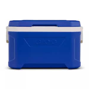 52 qt. Latitude Ice and Beverage Cooler with Built-in Cup Holders and Handles in Blue for Outdoor Activity and Vacation