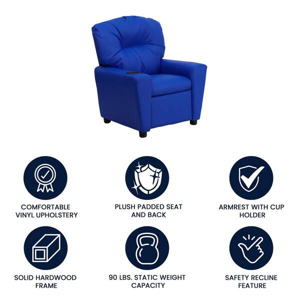 Flash Furniture 18-in Blue Upholstered Kids Accent Chair