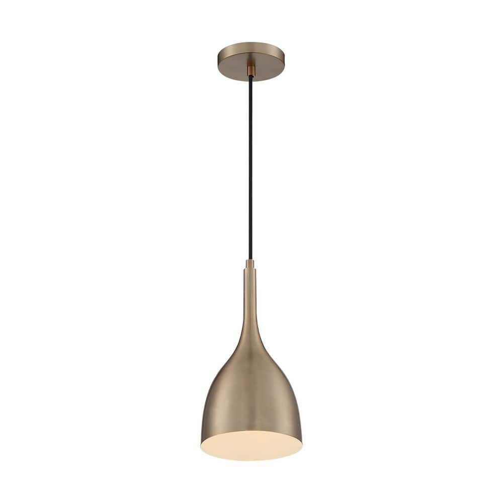 Bellcap 60-Watt 1-Light Burnished Brass Mid-Century Modern Pendant Light and No Shade, No Bulbs Included price history on PriceWatchPro