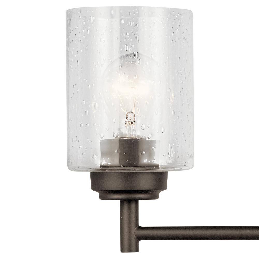 Winslow 30" Olde Bronze 4-Light Vanity Light with Clear Seeded Glass