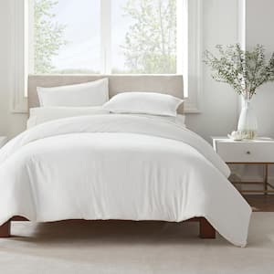 Simply Clean 2-Piece White Solid Microfiber Twin/Twin XL Duvet Set
