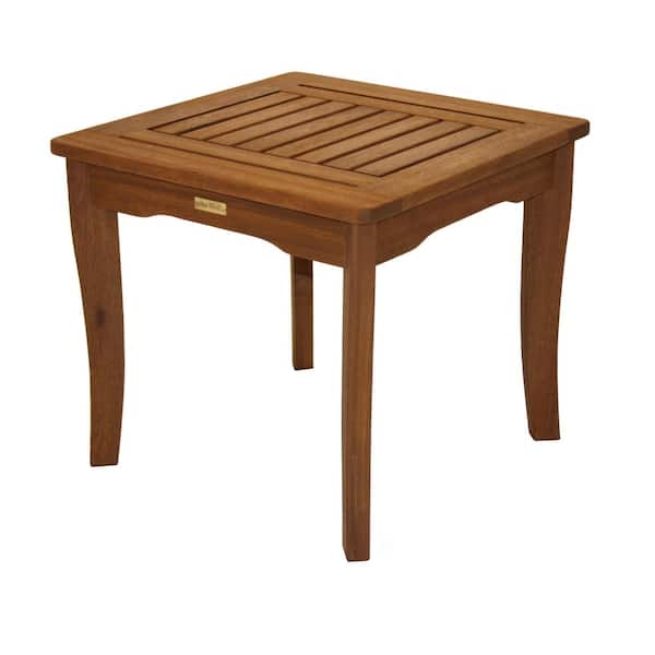 Outdoor Interiors Square Wood Outdoor Side Table with Eucalyptus Top