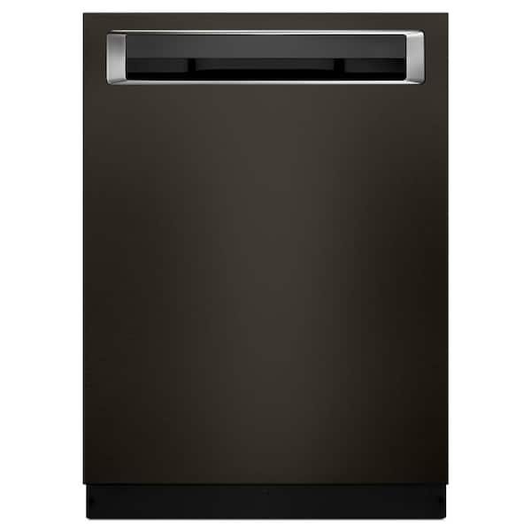 KitchenAid 24 in. Black Stainless Top Control Built-In Tall Tub Dishwasher with Stainless Steel Tub and PrintShield, 44 dBA