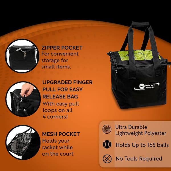 Heavy-Duty 165 Tennis Ball Bag with Zipper Pocket