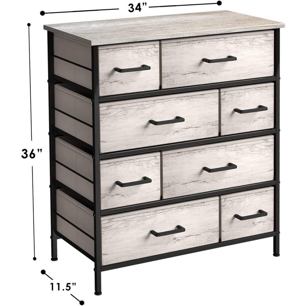 Greige Steel Frame Horizontal Nursery Dresser with Soft Close Drawers