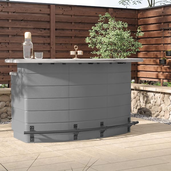 Suncast Backyard Oasis Resin Plastic Outdoor Bar