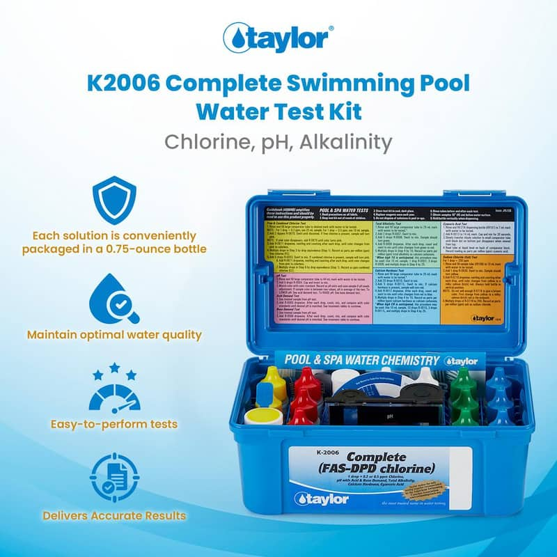 2000 Complete Swimming Pool Chlorine pH Alkaline Water Test Kit