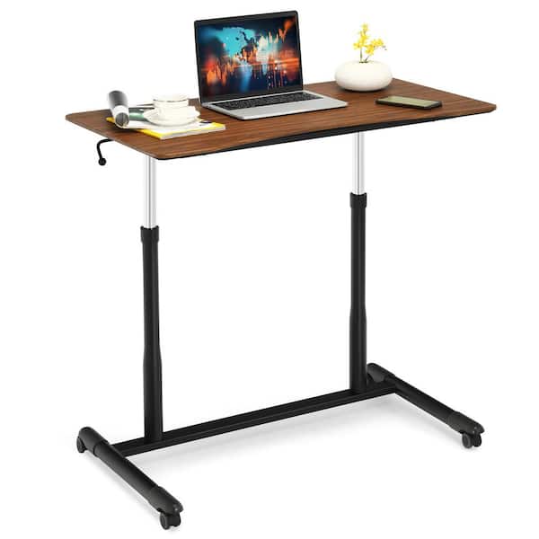 Costway 37.5 in. Rectangle Black Wood Computer Desk