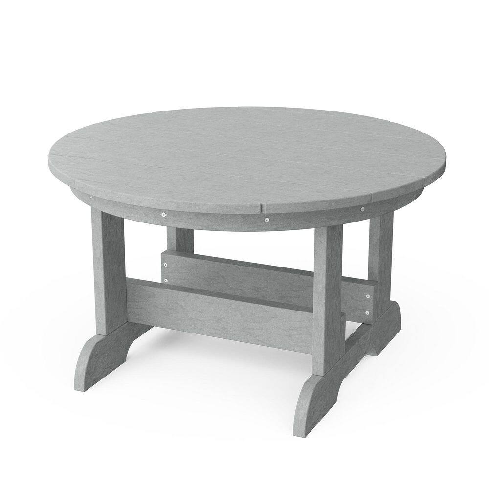 Heritage 31.5 in. Light Gray Round HDPE Plastic Outdoor Conversation Table price history on PriceWatchPro