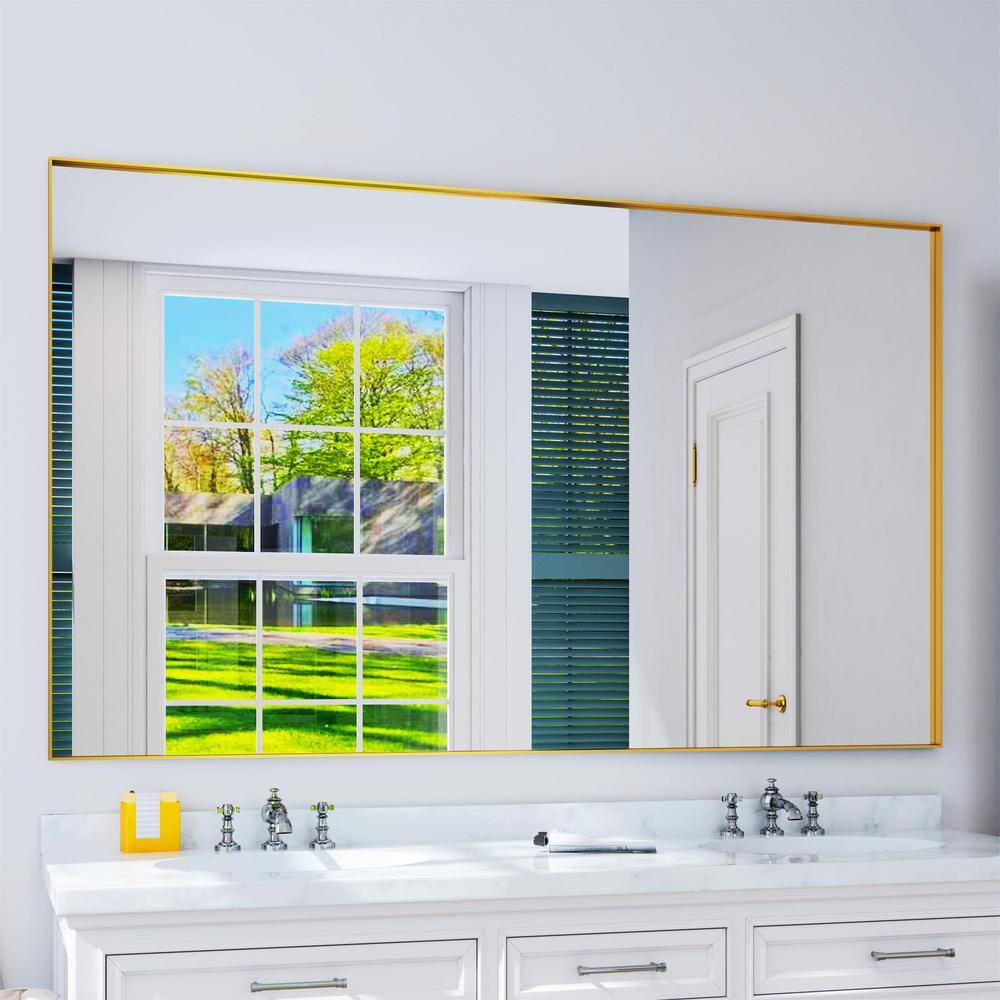 TOOLKISS 72 in. W x 32 in. H Rectangular Aluminum Framed Wall Bathroom ...