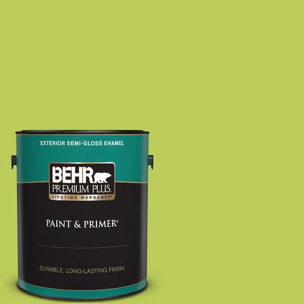 BEHR PREMIUM PLUS 1 gal. #410B-5 Hidden Meadow Semi-Gloss Enamel Exterior Paint & Primer