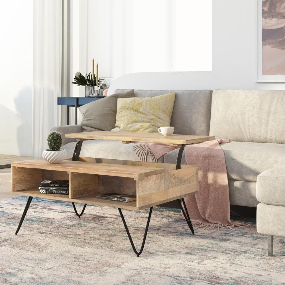 Hunter Small Lift-Top Coffee Table in Natural Mango Wood