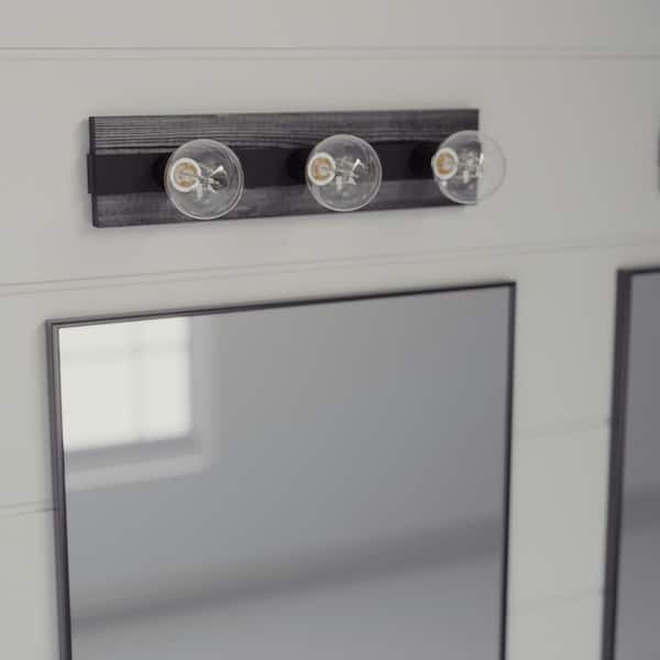 Hunter Donelson 18.25 in. 3 Light Natural Iron Vanity Light Bathroom Light