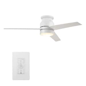Ranger 52 in. Integrated LED Indoor White Smart Ceiling Fan with Light Kit and Wall Control, Works w/Alexa/Google Home