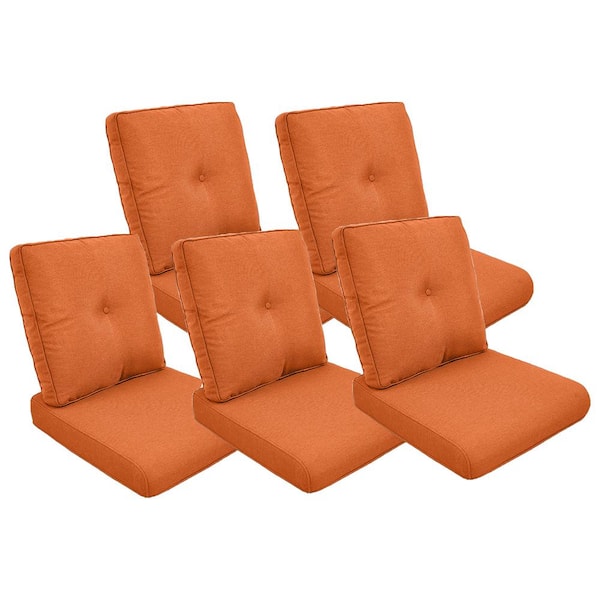 Opohoro ArcoBay 22 in. x 25 in. x 4 in. 10-Piece Deep Seating Outdoor Lounge Chair Replacement Cushion Set in Orange