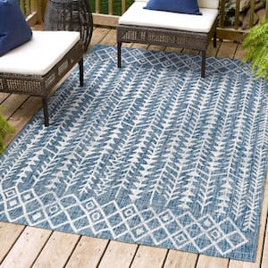 Tokay Bohemian Geometric Blue/Ivory 8 ft. x 10 ft. Indoor/Outdoor Area Rug