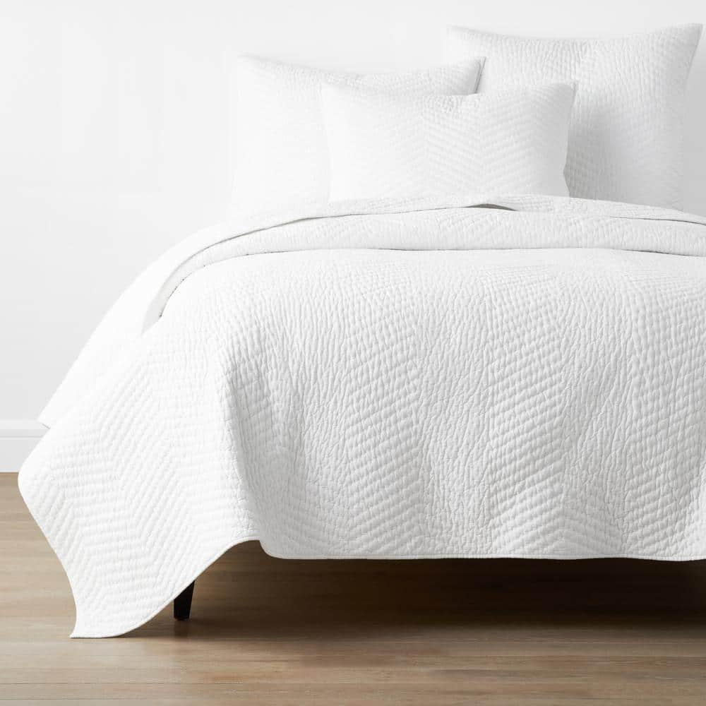 The Company Store Company Cotton Voile White Solid Full Queen Quilt C3A3 FQ WHITE The Home Depot