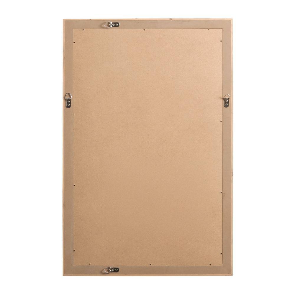 Braywood 24"x36" Rustic Brown Chevron Wood Rectangular Mirror