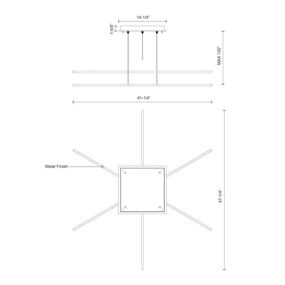 Vega Minor Sleek Aluminum 41'' LED Linear Kitchen Pendant - White