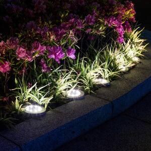 Solar White Powered Integrated LED Path Light (4-Pack)
