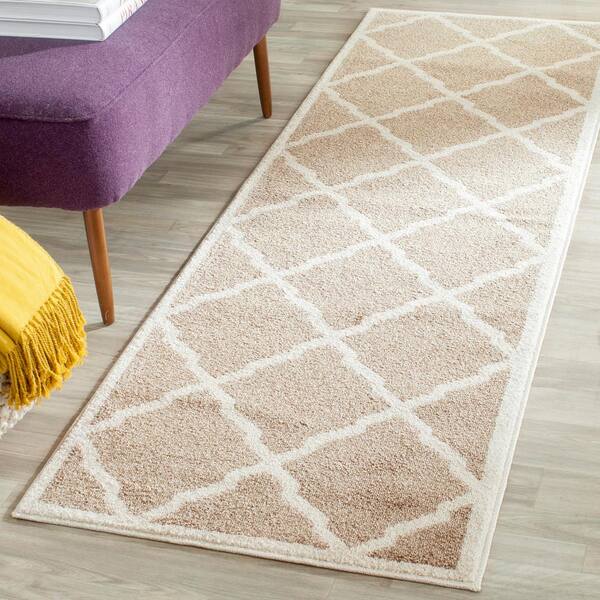 Amherst Wheat/Beige 2 ft. x 7 ft. Distressed Diamond Runner Rug