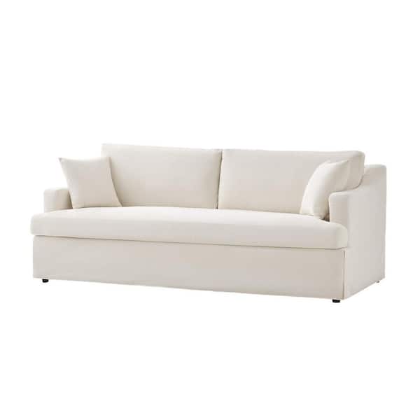 JAYDEN CREATION Aaron 87 in. Square Arm Polyester Slipcovered