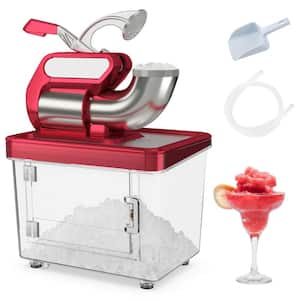 1280 oz. Red Snow Cone Machine Commercial Ice Crusher with Dual Blades Safety On/Off Switch for Home