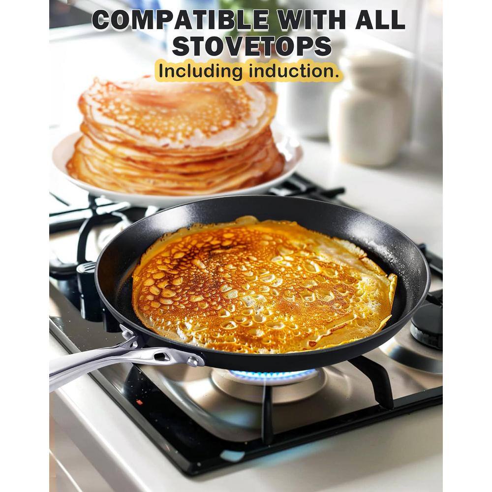 10.5-Inch Black Hard Anodized Nonstick Crepe Pan