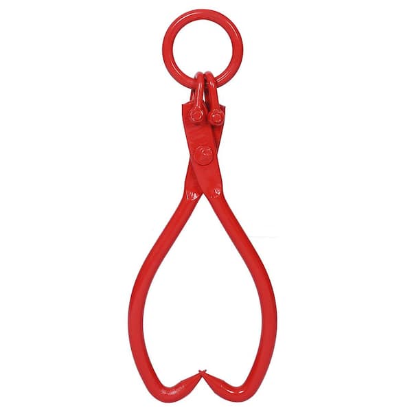 Tidoin 32 in. Red Carbon Steel Log Tongs Heavy-Duty Grapple Timber