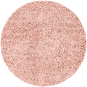 Davos Shag Dusty Rose Pink 7 ft. x 7 ft. Round Area Rug
