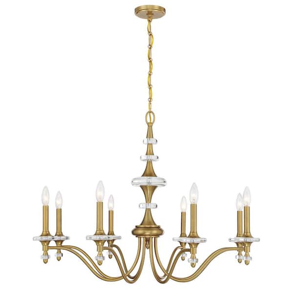 Champlain 8-Light Warm Brass Glam Crystal Chandelier