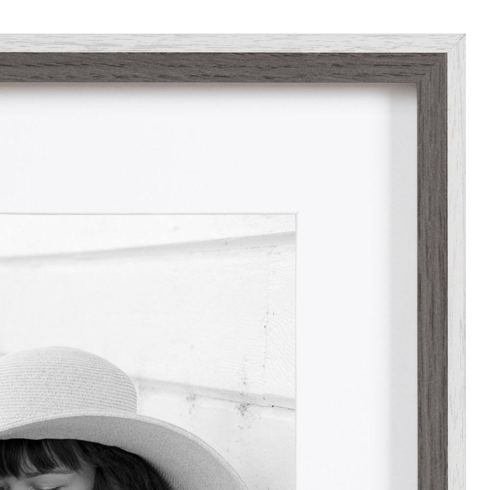 Gray and White Wood 16x20 Matted Photo Frame Set