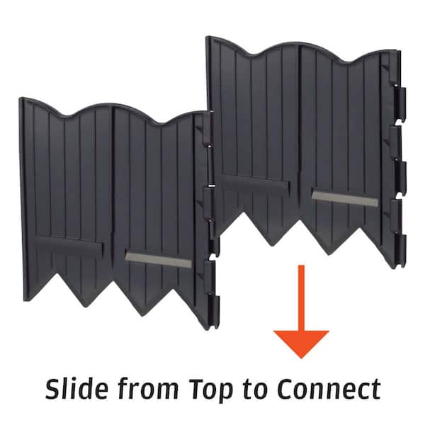 Master Mark Border Master 20 ft. Recycled Plastic Poundable Landscape Lawn Edging with Connectors Black