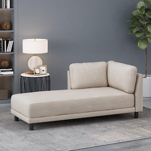 Hoadley Beige and Black Upholstered Chaise Lounge