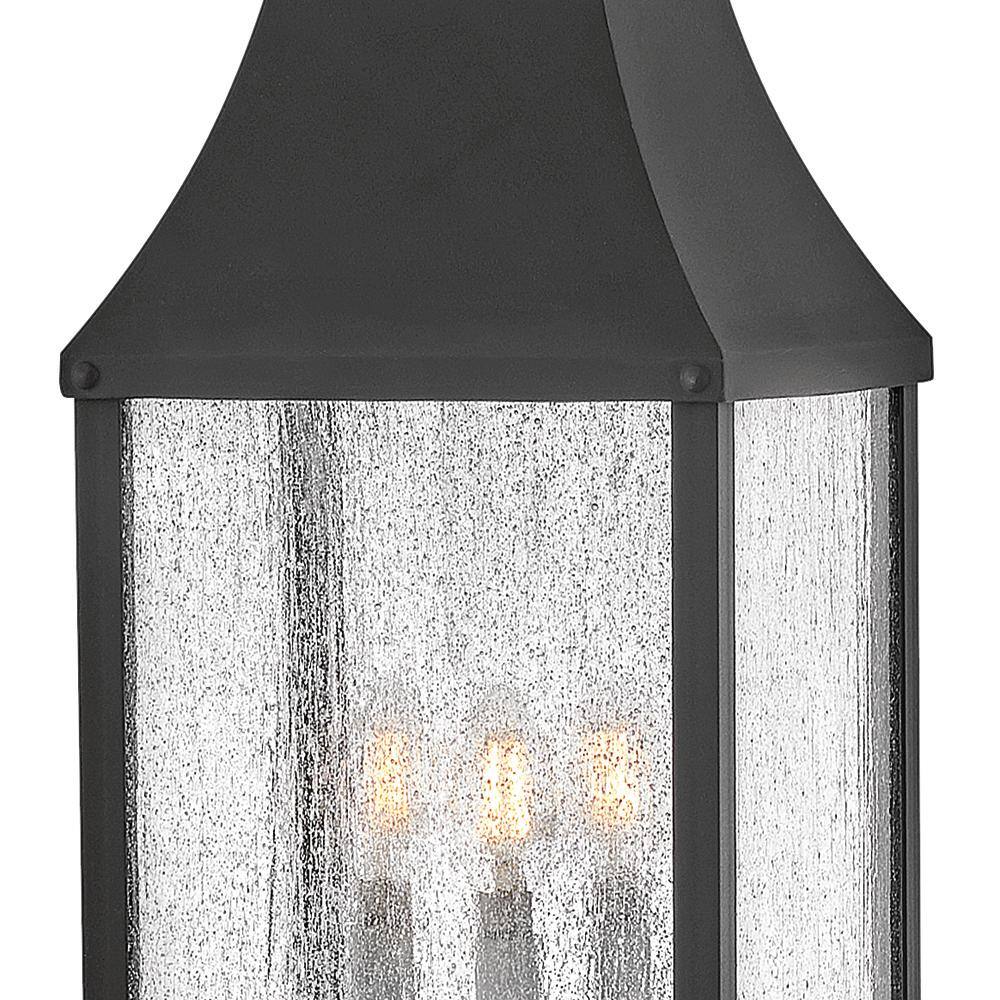 Museum Black Aluminum Outdoor Pier Mount Light with Clear Seedy Glass