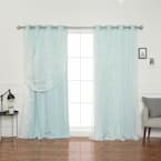 Mint Grommet Overlay Blackout Curtain - 52 in. W x 84 in. L (Set of 2)