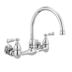 Elmhurst Two Handle Wall Mount Standard Kitchen Faucet in Chrome