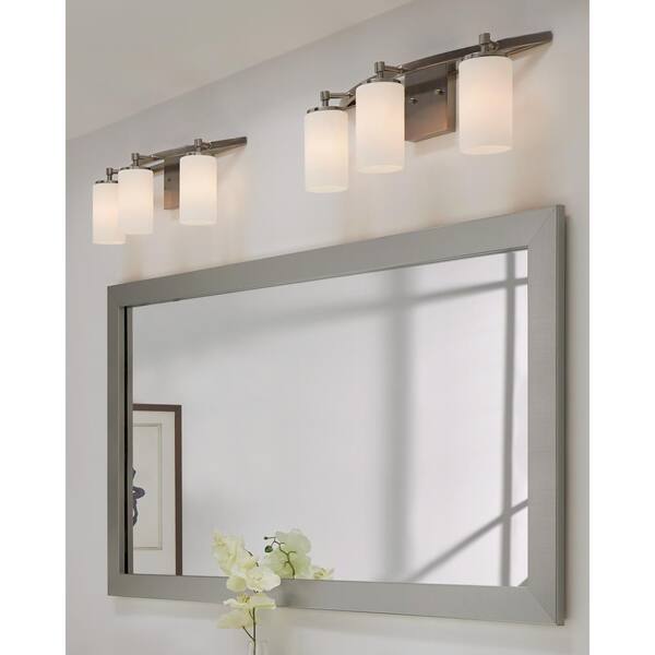 Sea Gull Lighting Alturas 3-Light Modern Brushed Nickel Bathroom 