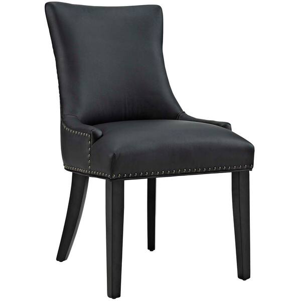 MODWAY Marquis Black Faux Leather Dining Chair