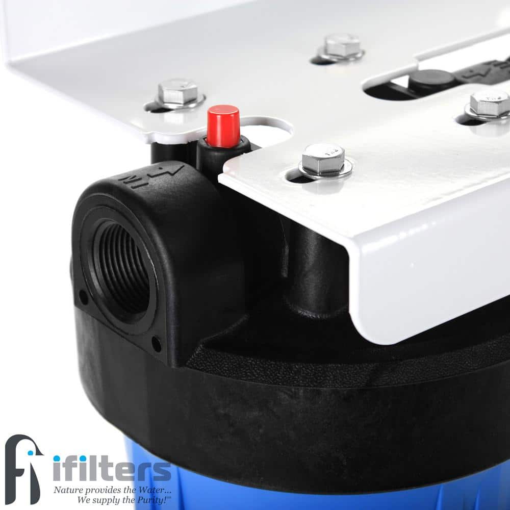 High-Capacity Black and Blue Whole House Water Filter System