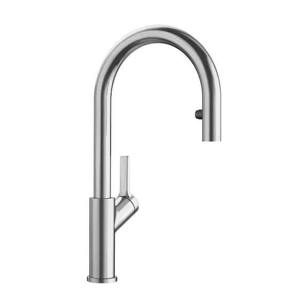 Blanco Urbena Single-Handle Pull Down Sprayer Kitchen Faucet in Classic Steel