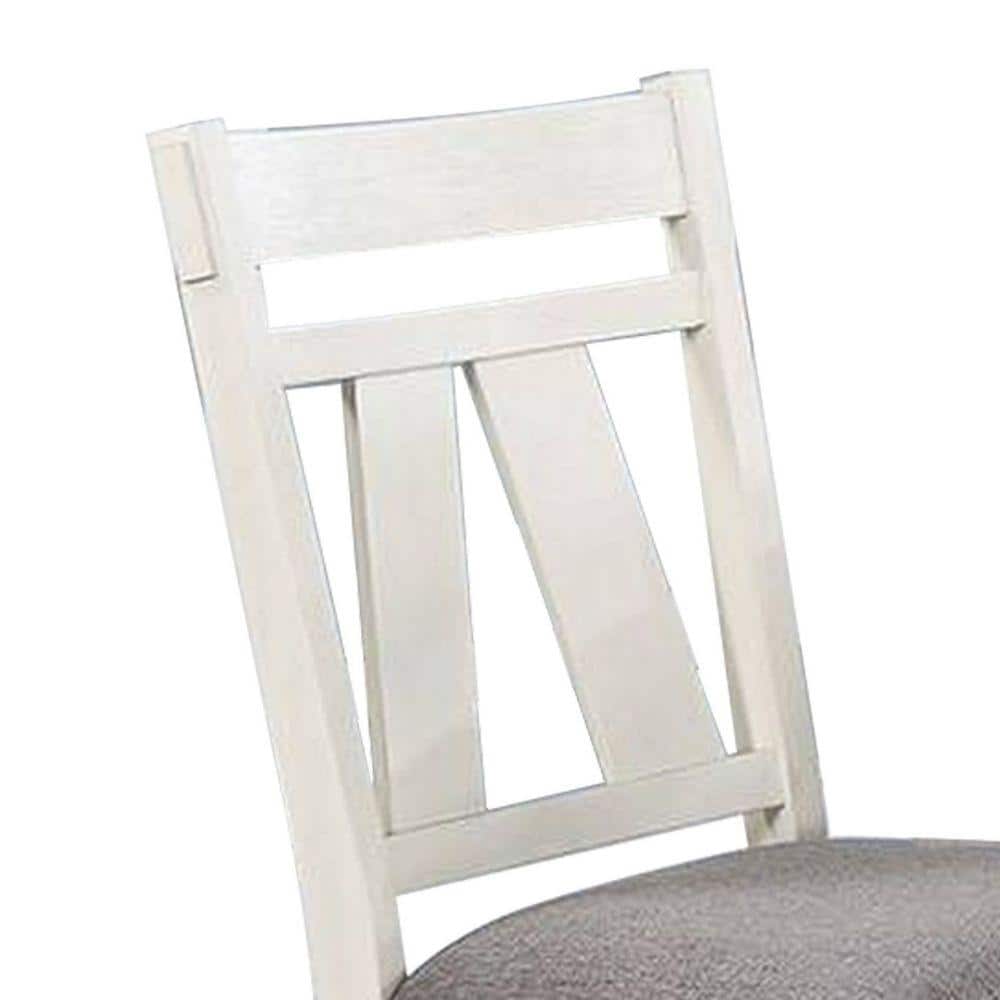 Lexi 24" Gray White Microfiber Upholstered Side Chair