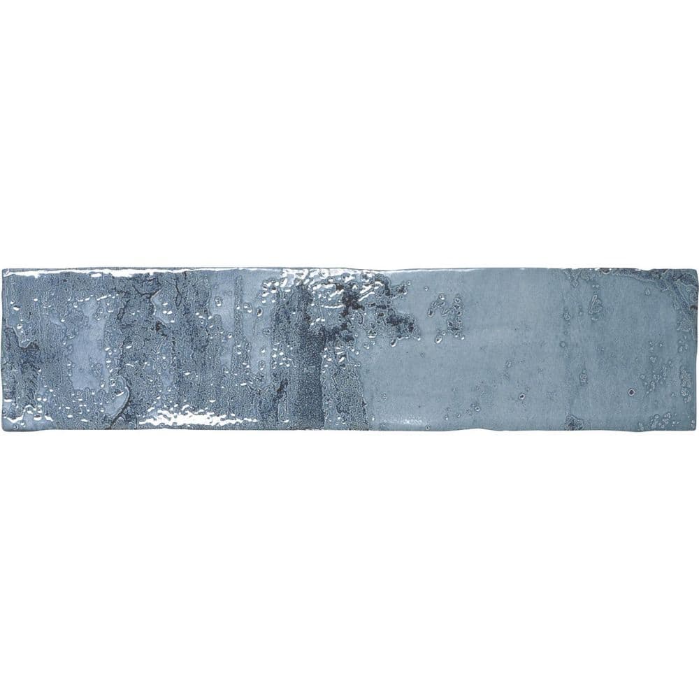 Splash Neptune Blue 3 in. x 12 in. Textured Look Subway Ceramic Wall Tile S