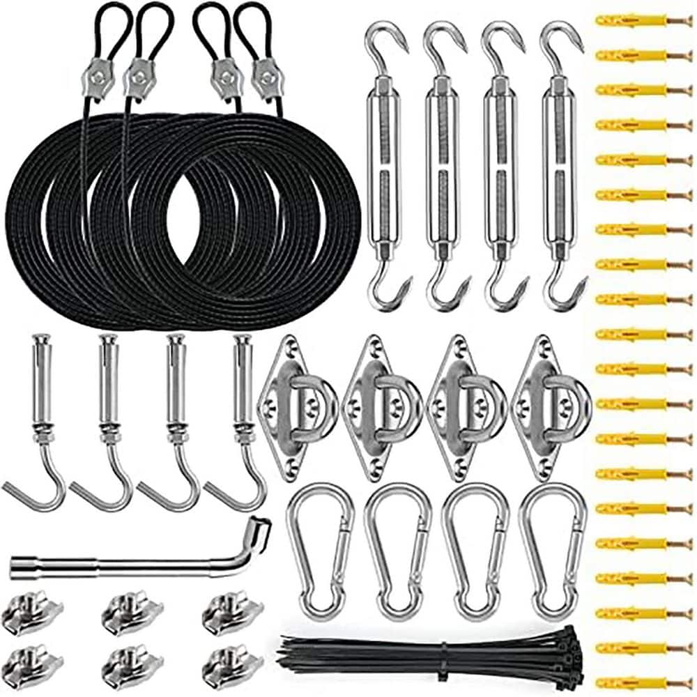 Oyezvary 10ft Nylon Coated Steel Cable Rope with Clamps and Hooks for ...