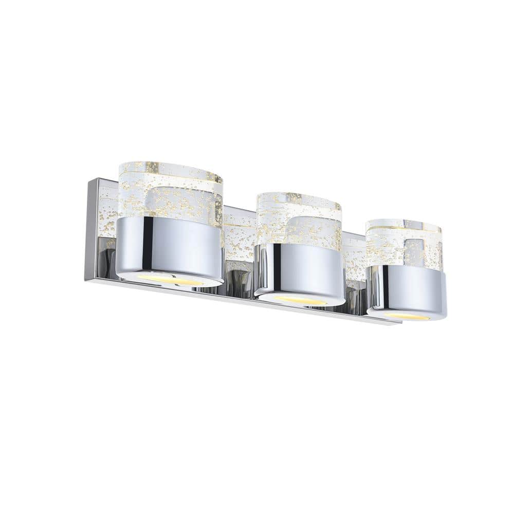 Home Living 19.21 in. 3-Light Chrome Vanity Light HL10602W19C - The ...